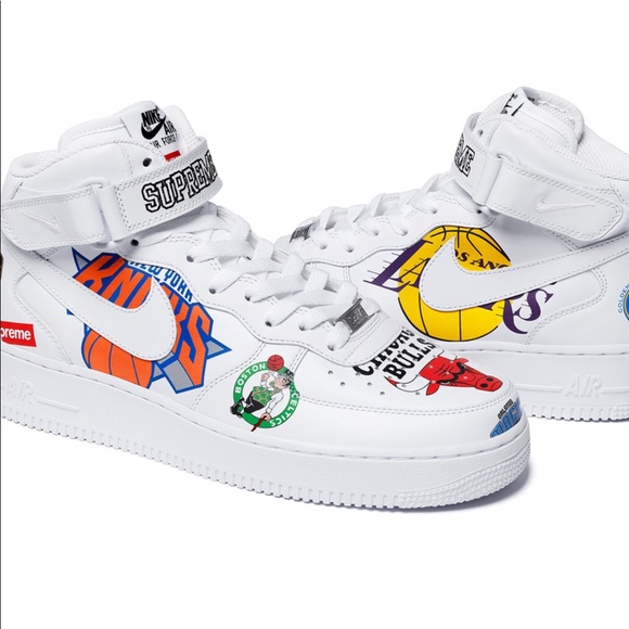 Supreme Shoes - Supreme Nike NBA Air Force 1 Mids White